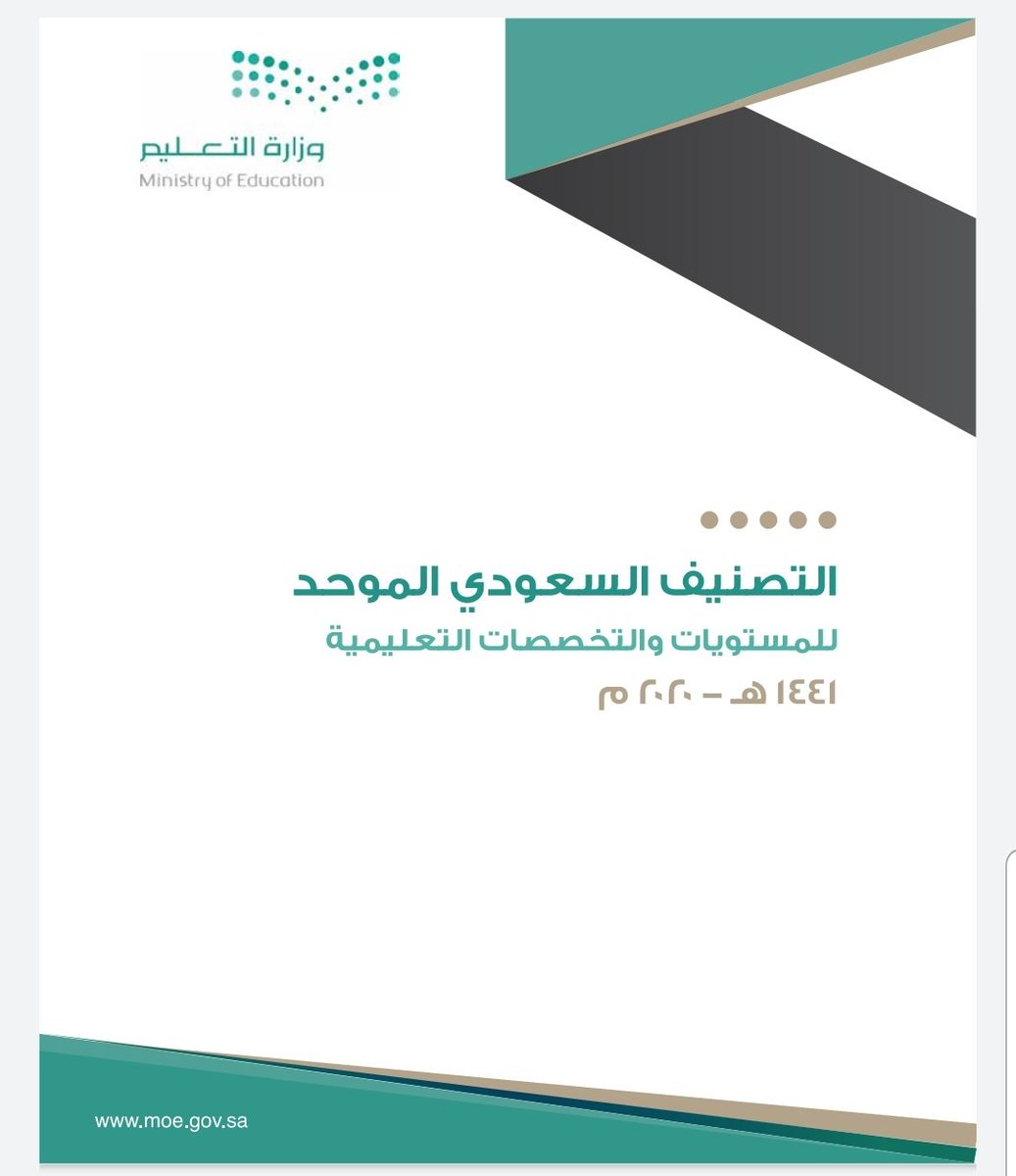 drablehsh's tweet photo. أصدرت وزارة التعليم حديثا التصنيف السعودي المُوحّد للمستويات والتخصصات التعليمية ٢٠٢٠م ومنها تخصص #تقنيات_التعليم كتخصص مستقل.
ويعتبر التصنيف احد الركائز الاساسية التي تعتمد عليها المنصة الوطنية الموحدة للتوظيف. https://t.co/7yYmlx5RIz