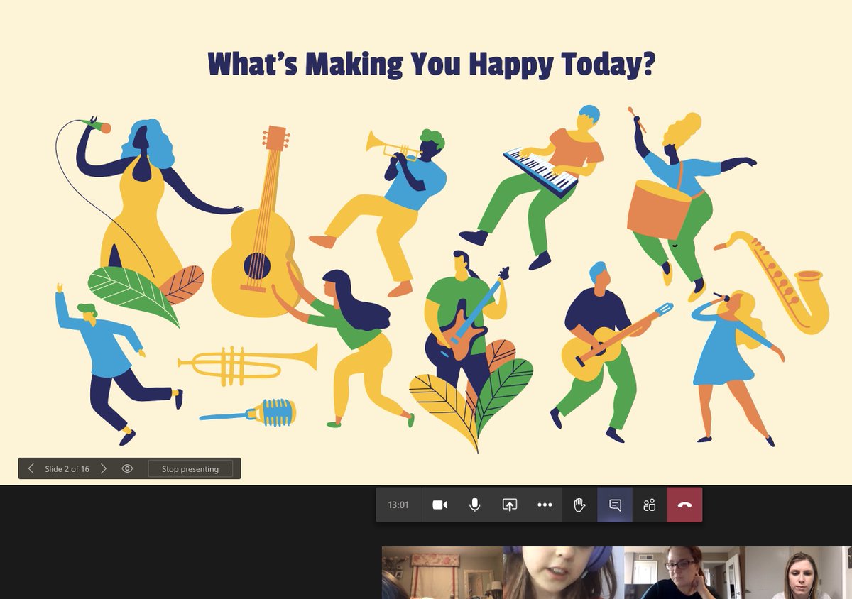 MrsGamza's tweet photo. I had a great time joining in on some @3rdgradetigers small group meetings today! We did a "musical morning meeting" including a "Name that Instrument" game! @APSTaylor @APSArts @HaroldPell #apsdistancelearning https://t.co/EtNdTr5aGV