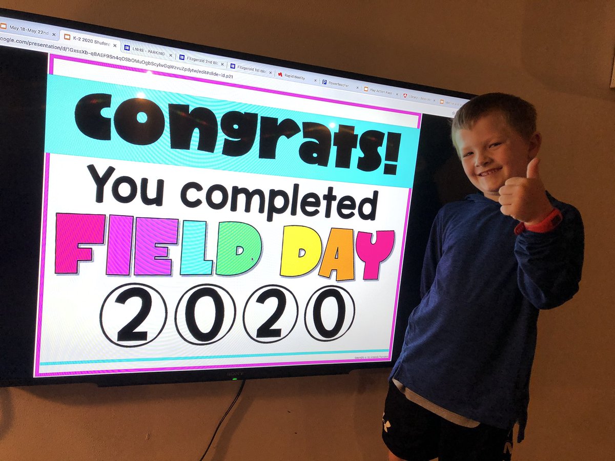 RedheadedFitz's tweet photo. On this rainy day, my little guy enjoyed virtual field day!  Nicely done @shufordnccs! Not quite like participating with friends, class shirts, sweat, sunscreen and tug-a-war #covid19 #letsmove @holbrooksclass https://t.co/ftkJ5WsqgG