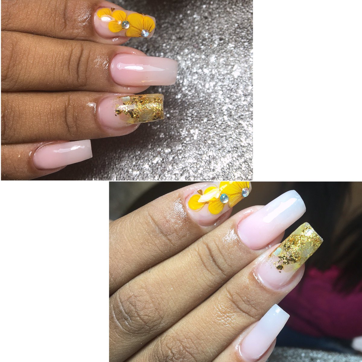 icnailsdesigner's tweet photo. Prontinhas e transformadas - Manutenção ok! Acrigel 💛✨ #ILoveNails #NailsDesigner #Cutilação #Square #Acrigel #Floral #UnhasRuídas #Amarelo #MadrePerolas #FolhasdeOuro #UnhasDelicadas #ManicurePorAmor #AcrigelFormatos #UnhasAcrilicas #acrilicnails #lixamentotecnico https://t.co/gkhmrCxIIL