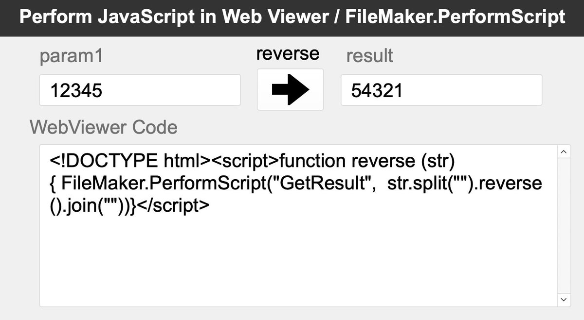 sam_oda's tweet image. #FileMaker19 New Features about #WebViewer
Minimizing the code, one-liner challenge