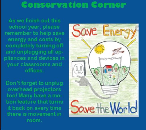 OCPSGreen's tweet photo. Let's do all we can to conserve energy over the summer! https://t.co/Flpp7qmMhK