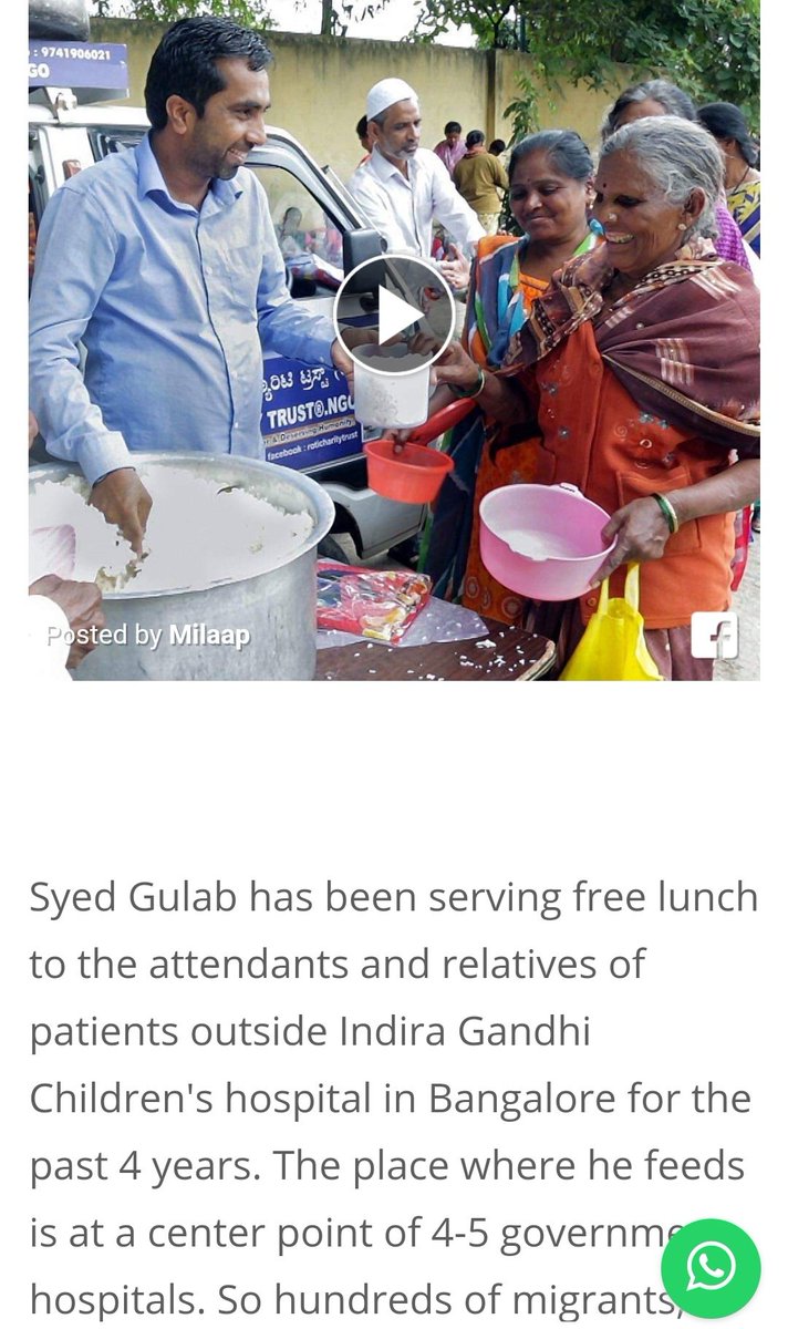  #Ramadan   : Syed Gulab, a 41-yr-old  #Bengaluru man is feeding thousands of daily wage workers who are starving due to  #COVID  #lockdown. Help him at  https://milaap.org/fundraisers/syed-gulabvVia  @milaapdotorg
