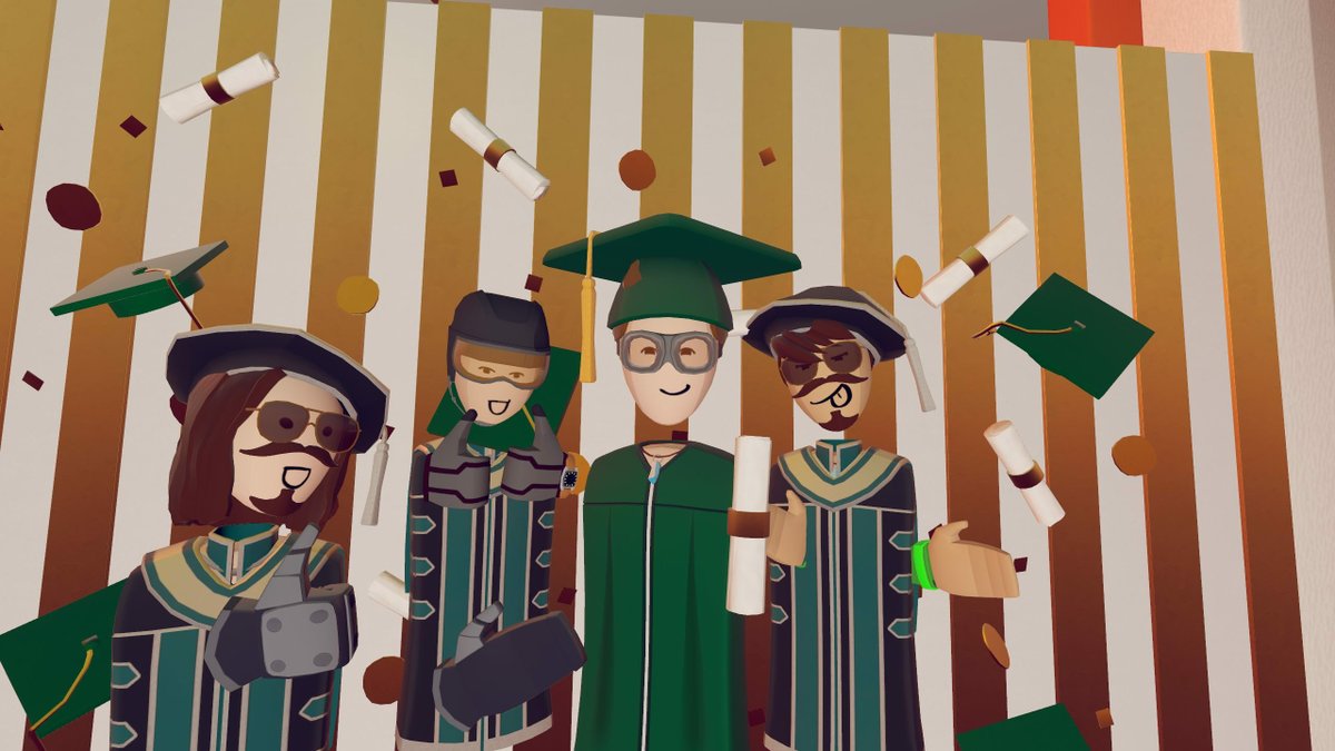 RRCreativeClub's tweet photo. Here are the next best costume creators! Congratulations to this Costume Creation Class! Sign up for one of these courses here, https://t.co/7we0PZCCnv! #recroom #steam #ios #oculus #ps4 #vr #art #creative #games #RRDev https://t.co/aNYTSaAAv3
