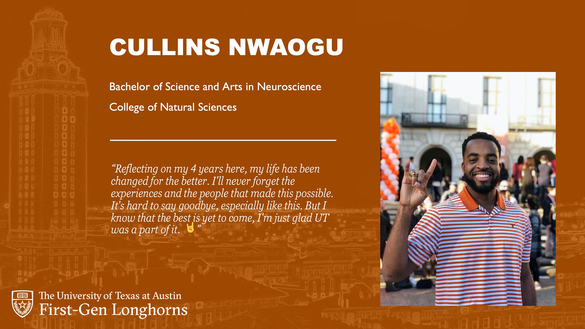 Naturalsciences Ut On Twitter The Grad Recognition Page For 1stgenlonghorns Is Up Featuring A Special Video Address From Cns Dean Paul Goldbart A First Generation College Grad Go Meet These Other