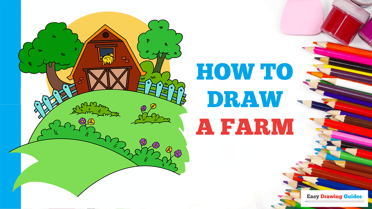 How To Draw A Farm Landscape 