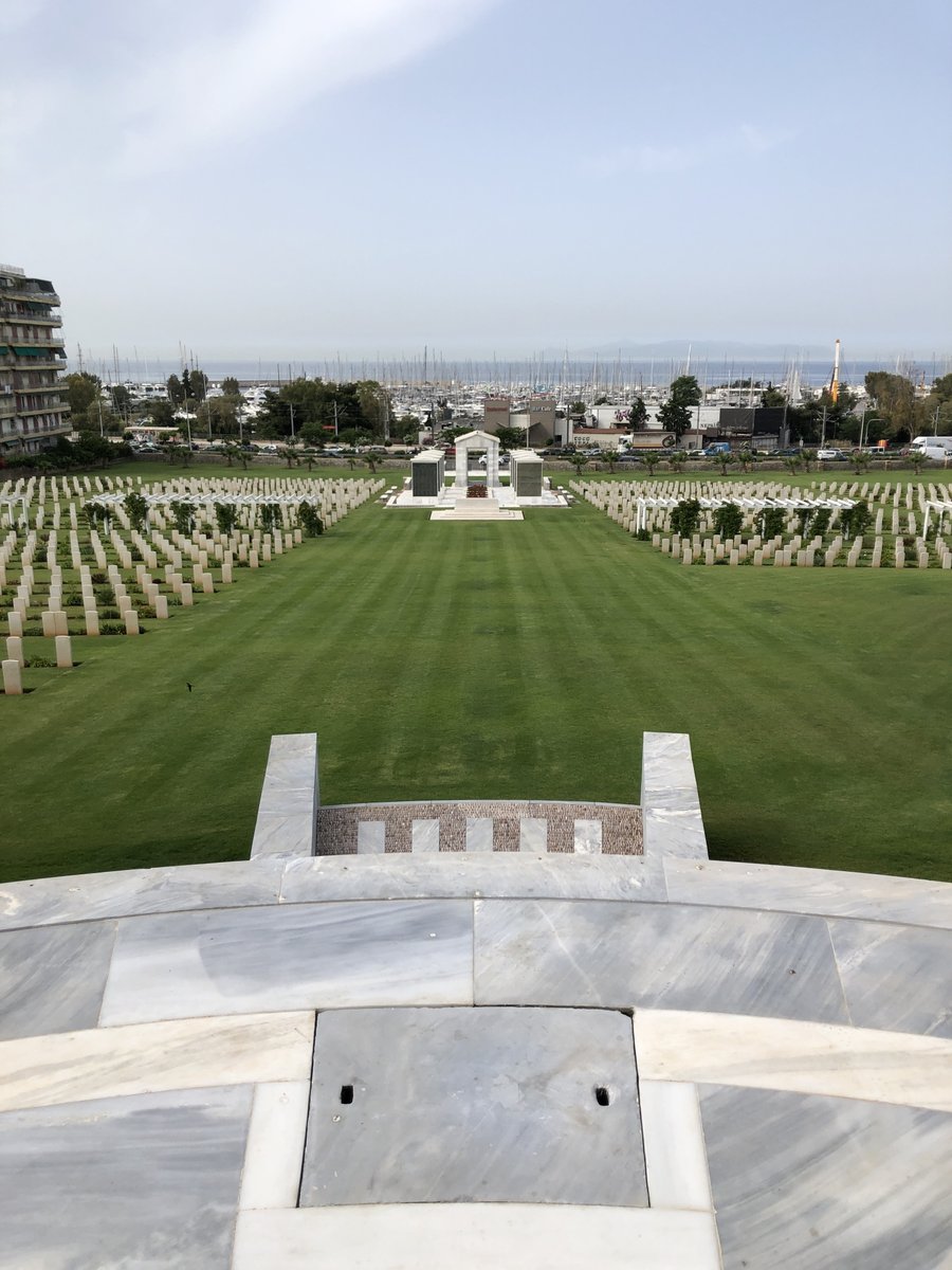 CWGC's tweet photo. A small social distance compliant ceremony has today been held @CWGC’s Phaleron War Cemetery to mark the 79th anniversary of the Battle of Crete. The annual event, usually held in Crete, was unable to take place this year due to COVID-19. Learn more: https://t.co/nNSKoPWk35 #WW2 https://t.co/3Hrdj3QJkx