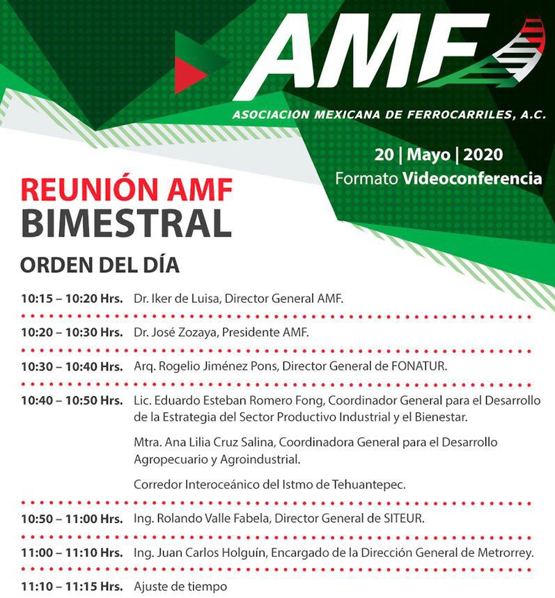 Excelente Video conferencia hoy de la Asociacion Mexicana de Ferrocarriles con invitados de lujo sobre el sector ferroviario.