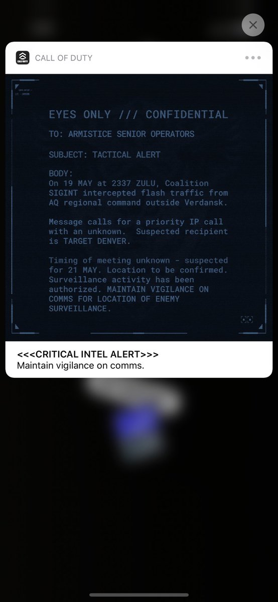 The Call of Duty app just sent this notification out! 

Something is happening in Warzone soon 👀