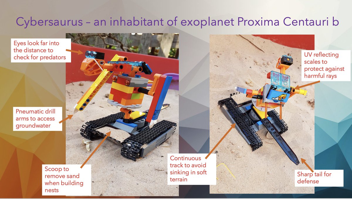 KCLGenomics's tweet photo. @NHM_Learn and @LEGO_Group Jacob (age 7) imagined a half-machine, half-reptile CYBERSAURUS! It thrives in the hostile desert environment. #NHMLEGO https://t.co/Rws99AX8xG