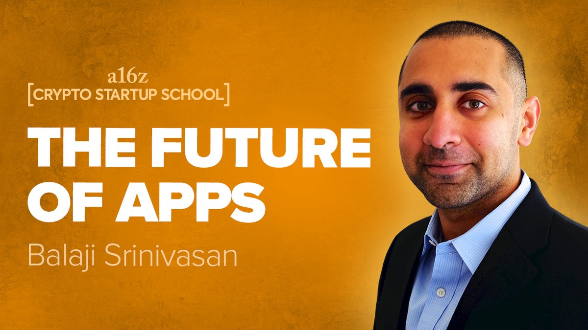 a16z's tweet photo. Week 2 of Crypto Startup School is now in session with @brian_armstrong (@coinbase), @balajis &amp; Josh Williams (@FortePlatform). 

Watch here: https://t.co/Ysv1cKJXY8

#CryptoStartupSchool https://t.co/ZDWQNSYG9E