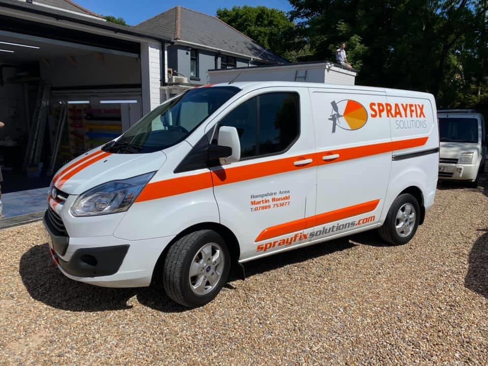 We finished the sign writing on this fantastic van for our friend Martin Ronald. Sprayfix Solutions have sprayed our entire building, internally and externally to PVC window frames sprayed from white to black. Good luck in your new venture Martin 👍👍#Back2work