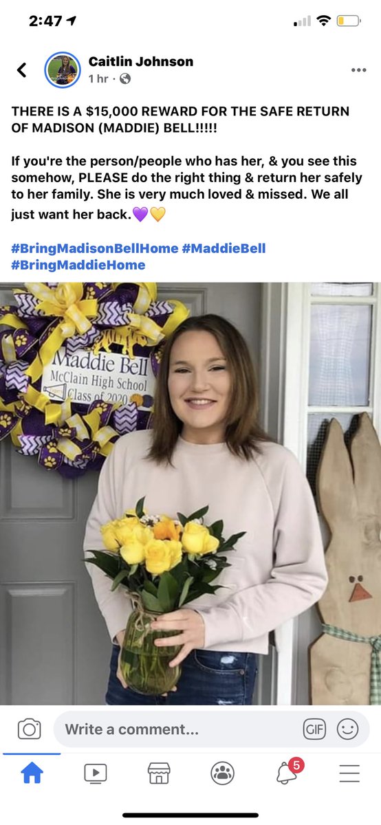 ablshrout's tweet photo. $15000 REWARD FOR HER SAFE RETURN. #BringMaddieHome #BringMaddieBellHome https://t.co/9daONEcTlq