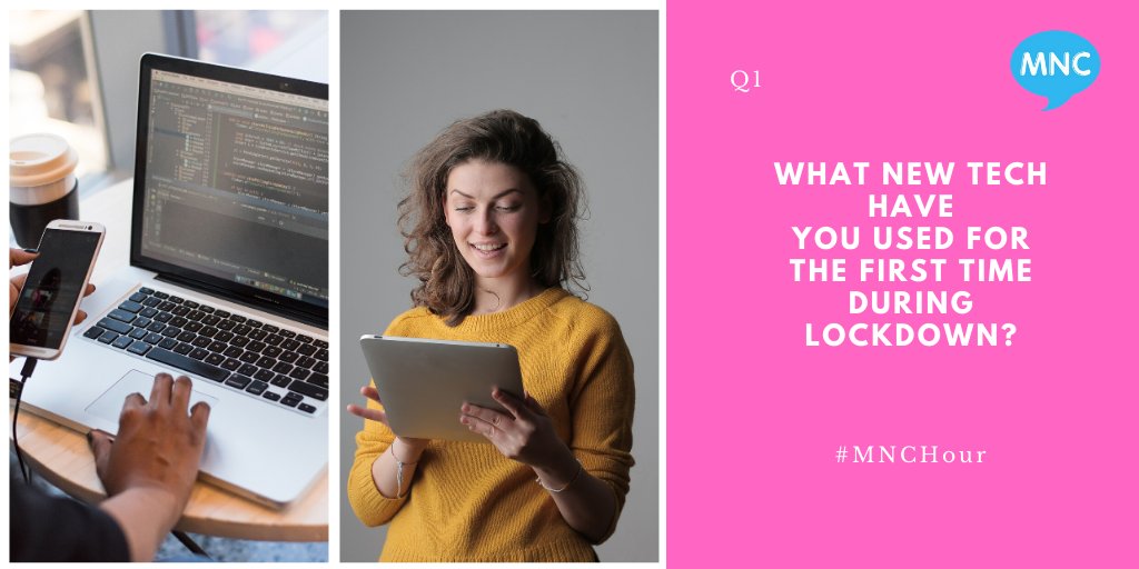 welovemnc's tweet photo. Q1 What new tech have you used for the #firsttime during lockdown?  #MNCHour https://t.co/3EBnxopKC9