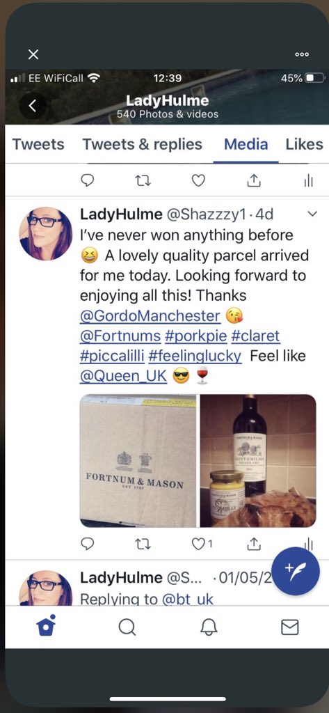 GordoManchester's tweet photo. Win!!!❤️Fortnum's Bordeaux, Pork Pie and Piccadilly Picallili ! Lady Hulme @shazzz1 won it last week and is now feeling rather fine indeed! Follow and Retweet me, don't just like if you are following me just Retweet (RT) with your chance to have a treat like LadyHulne last week😎 https://t.co/fjPpcYxtlp