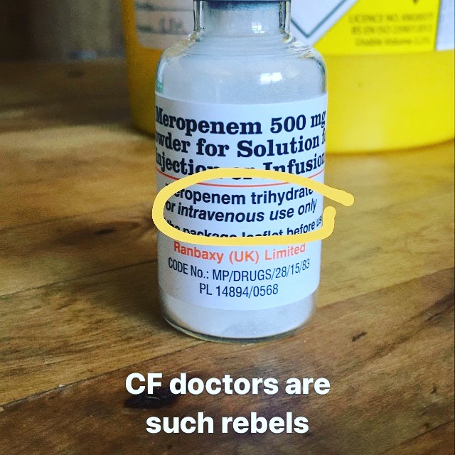 abihalstead's tweet photo. Anyone else chuckle to themselves when they set a neb up?
#cysticfibrosis #normalrulesdontapply #roguedoctors #meropenem
#nebulisedantibiotics
@cftrust @CFAware https://t.co/ozXqxu310j