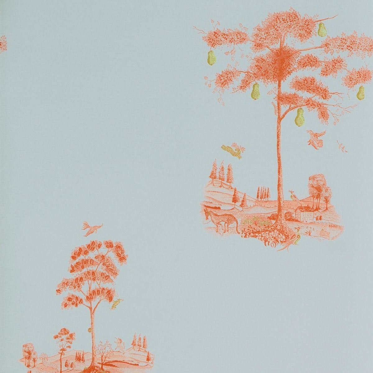 Kravet's tweet photo. #WallpaperWednesday: Pear Tree Wallcovering embodies a lyrical spirit, like an imaginative folk tale that sits happily in both town and country settings. https://t.co/bZYz6t0M8V #StayHomeWithKravet #InstaKravet #KitKempDesignThread @AndrewMartinInt https://t.co/aYVzNVCWx5
