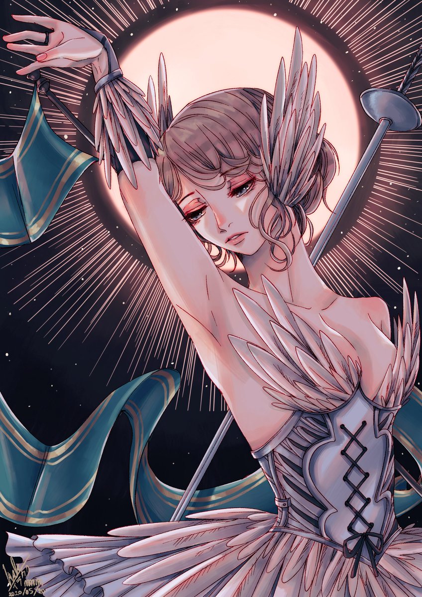 irakawa3920's tweet photo. 「Overture」
Pose reference from Black Swan scene from Pinterest.
#art #digitalart
#digitalpainting #digitaldrawing #painttoolsai #drawing #anime #oc #animegirl #manga #女 #ballet #イラスト #バレー #swan #swanprincess #animeart #swanlakeballet #valkyrie #anggar #夜 #翼 https://t.co/7ASJqA86GL