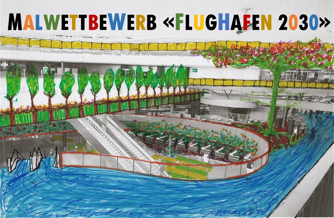 flugstreik's tweet photo. Bist du schon fleissig am Malen? Mach noch bis am 31. Mai bei unserem Wettbewerb mit und verwandle den #Flughafen Zürich in eine klimatische Oase. 🌲🌳🌴 Alle Infos hier: https://t.co/2cyq21KlQE #Flugstreik #BleibamBoden #terran #Malwettbewerb #NettoNull https://t.co/VFWqVKkU2E