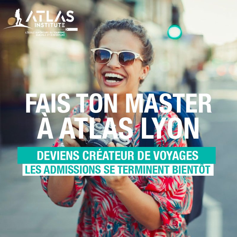 ATLAS_inst_'s tweet image. Rejoins #ATLAS #Lyon pour ton #Master ! 
Ça te dis d&apos;imaginer et de créer les voyages de demain? 🏖🏝🏜⛰🗻🏕 Tu trouveras le lien de l&apos;école en Bio avec les prochaines dates d&apos;admission.