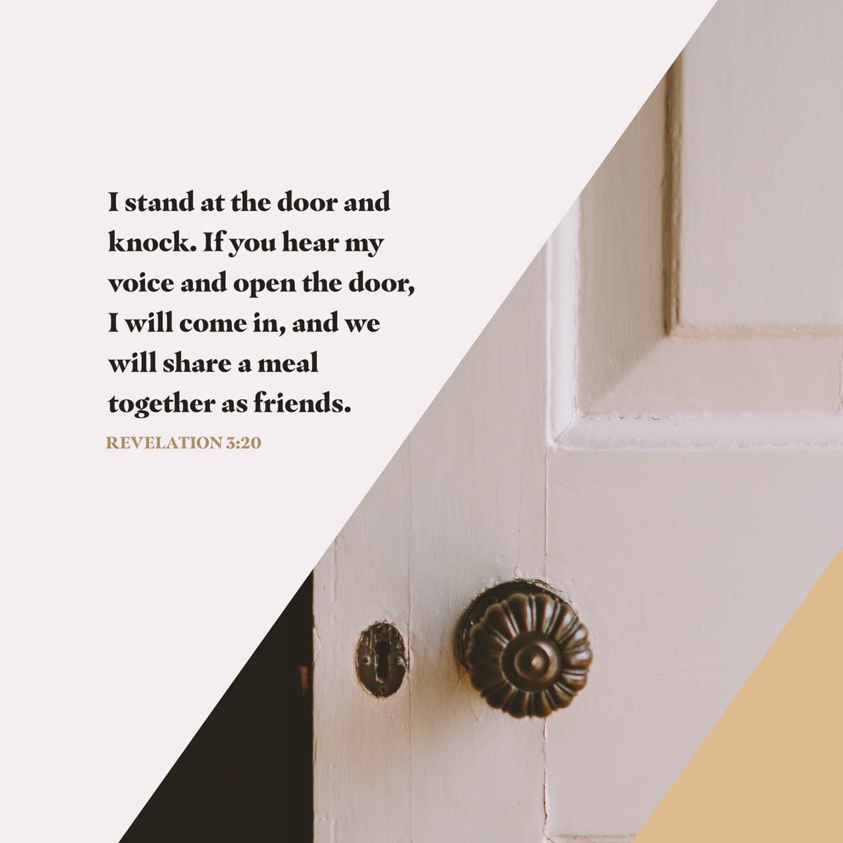 FWCConroe's tweet photo. “I stand at the door and knock. If you hear my voice and open the door, I will come in, and we will share a meal together as friends.” -Revelation 3:20
#verseoftheday #GodsWord #iCommunity #ConroeCoGTribe #ConnectLeadDisciple https://t.co/VDmxT0hD7q