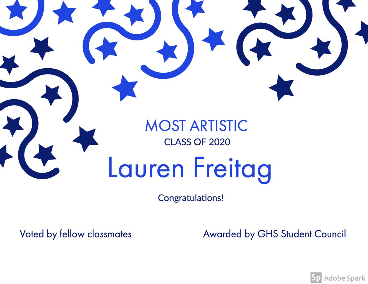 SENIOR SUPERLATIVES:
the votes are in!! Most artistic goes to...