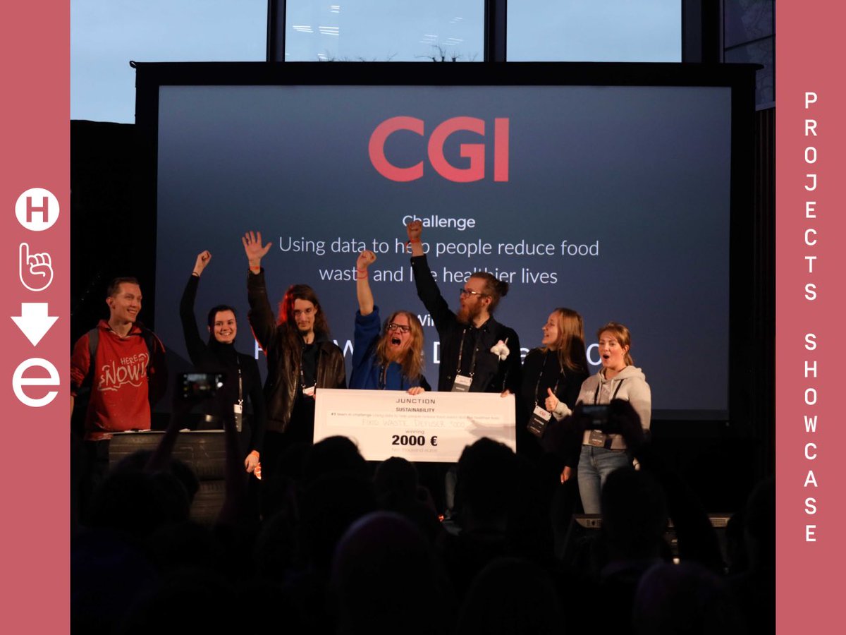 HiveHelsinki's tweet photo. Student project showcase: Hiver Pontus Andersson tells the story of how five novice coders signed up to @hackjunction and ended up winning the most popular track in the event with their project Food Waste Defuser 3000. 🐝

https://t.co/u56nc3zArm https://t.co/H8XRhva9eQ