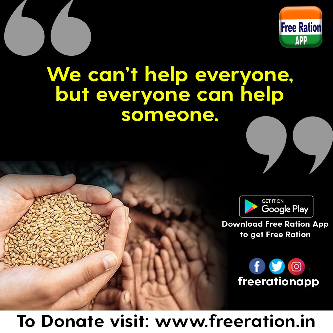 FreeRationApp's tweet photo. "We can't help everyone, but everyone can help someone"

FreeRationApp link: https://t.co/pVYEou3AML

Kindly donate.
https://t.co/K2xADEg3VA

#FreeRationApp #covid19 #staysafeeveryone https://t.co/va9MMd88ev