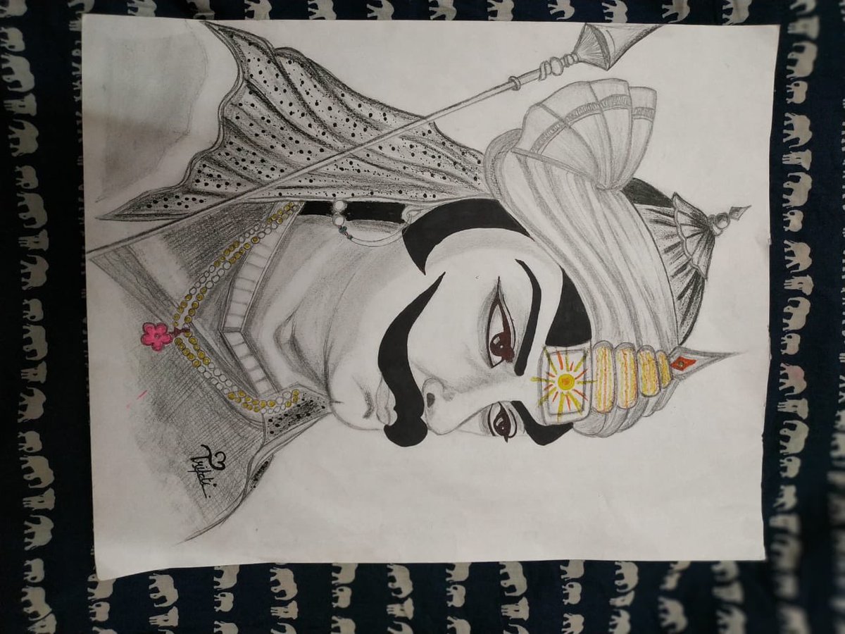 sandyforu's tweet photo. Lockdown arts .....😍 Rajasthan ki shaan Rana Pratap  ... #indooricon @ICICIBank #LockdownDiaries #ICICIBank https://t.co/dib3yhddJn