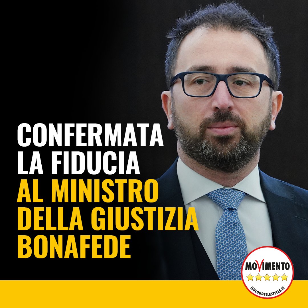 Mov5Stelle's tweet photo. La sfiducia al ministro della Giustizia Alfonso #Bonafede era un attacco a un nuovo modello di Paese, più vicino ai cittadini, più equo, forte con i potenti e giusto con gli ultimi e gli indifesi, ed è stata respinta dal #Senato!

▶️ https://t.co/z8MTeYIRXQ https://t.co/ReuhZ1eKdf