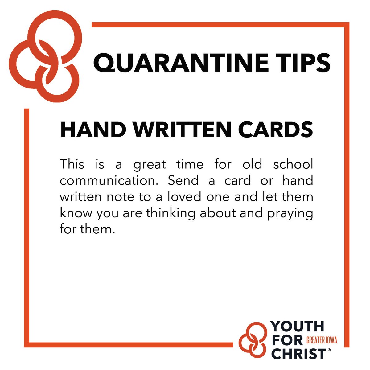 It doesn't take much time to write a note to a loved one and drop it in the mail. Who is that person in your life that you can reach out to?