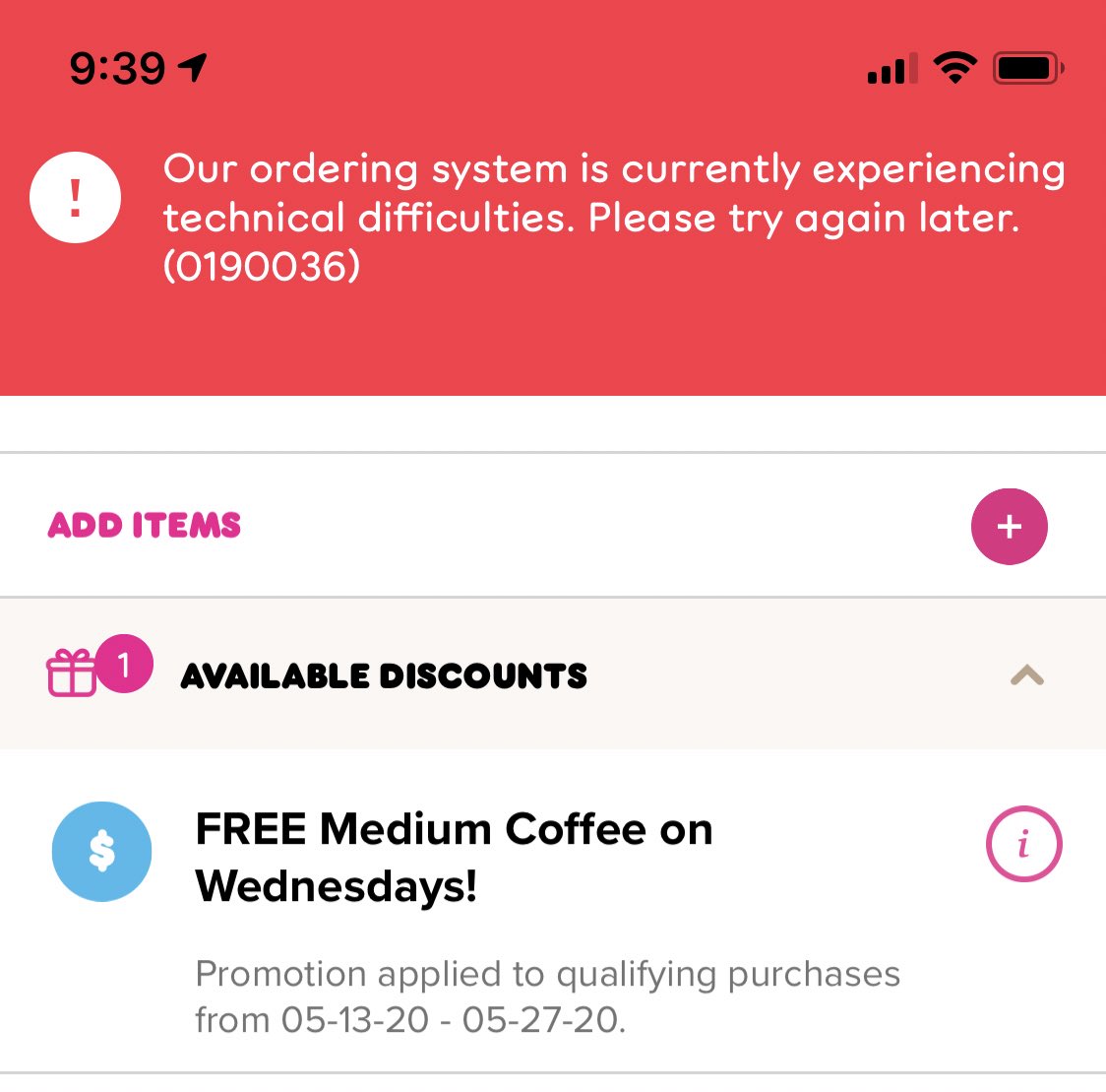slyypigg's tweet photo. @dunkindonuts  all I want is my free medium coffee 😭 https://t.co/ZAR57nuZbv