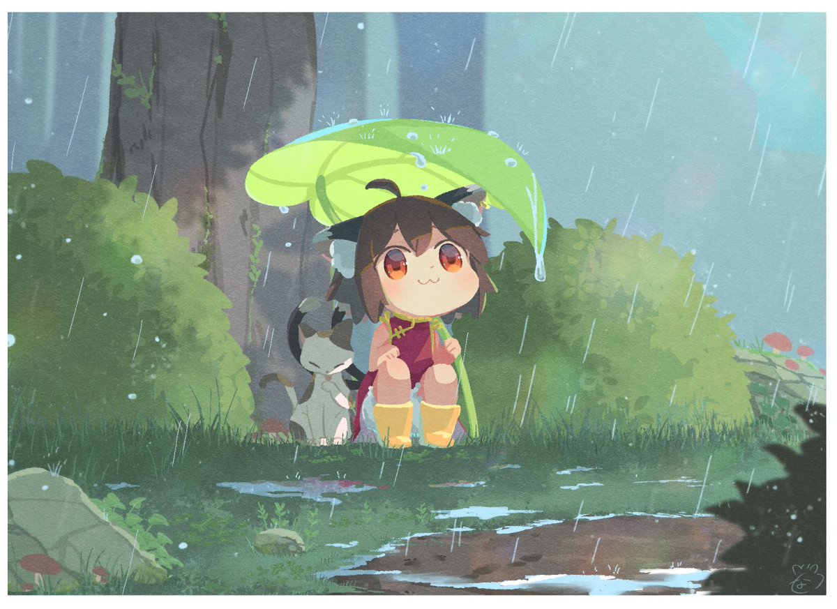 橙(東方プロジェクト) 「写真っぽく切り取るのもいいなぁ☔?♥ 」|茨城なとぅー🐻のイラスト