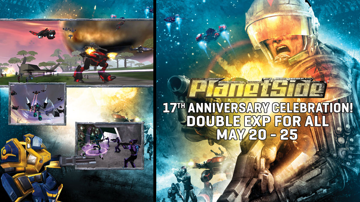 Planetside 2 Sur Twitter We Re Celebrating 17 Years Of Planetside Today For Our Very First Birthday As Rogueplanetsd We Re Running Double Xp For All Through Monday May 25 Bringing Planetside 2 Sur Twitter We Re Celebrating 17 Years Of Planetside Today For Our Very First Birthday As Rogueplanetsd We Re Running Double Xp For All Through Monday May 25 Bringing