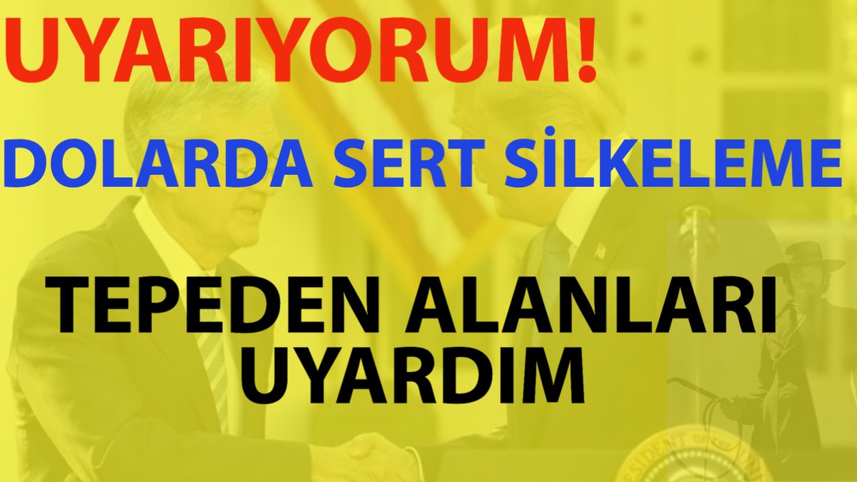 UYARIYORUM! 
DOLARDA SERT SİLKELEME! TEPEDEN ALANLARI UYARDIM!

Yeni videom yayında. Buyurunuz.

youtu.be/Em3oU1yUqYs