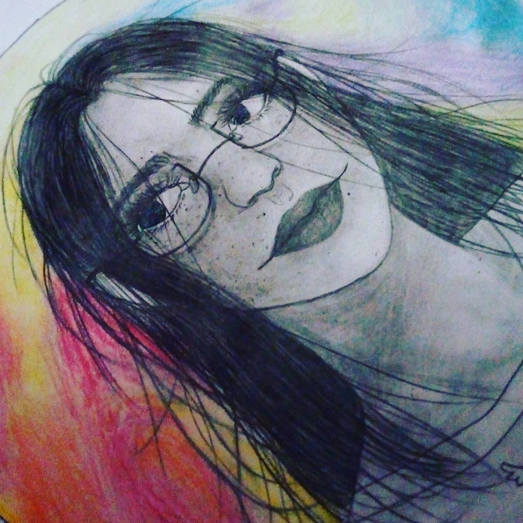MiraculouslyAn1's tweet photo. I finally got the courage to upload one of my drawings~ 🐾#new_drawing #color_pencils #peace #random_character #glasses #cool_colors #still_a_begginer #begginer_drawing #Angel👼 #Miraculously_Angel https://t.co/HkKtsnbNBH