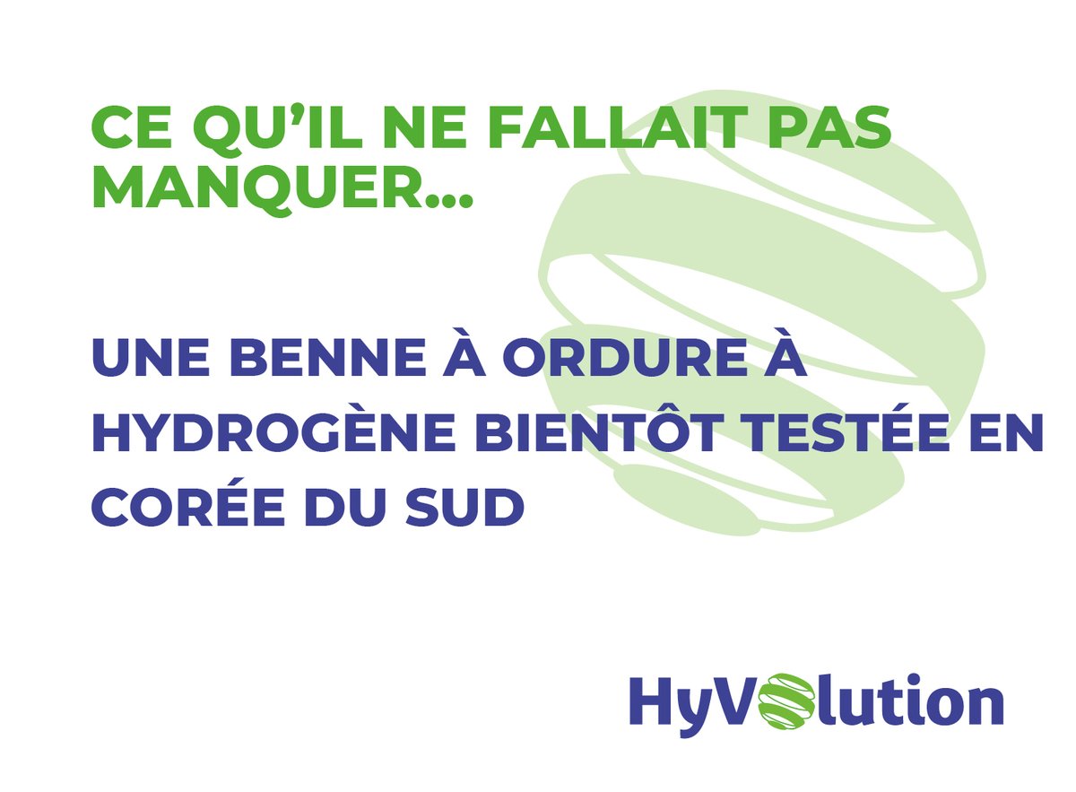 Hyvolution's tweet photo. Dans le cadre de son programme visant à créer une économie de l'#hydrogène, la Corée du Sud va lancer en coopération avec Hyundai l'expérimentation d'une benne à ordure ménagère alimentée par une pile à #combustible.
Pour en savoir + : https://t.co/OHO3KE1jgJ 
#hyvolution2020 https://t.co/QlP2RfHmHf