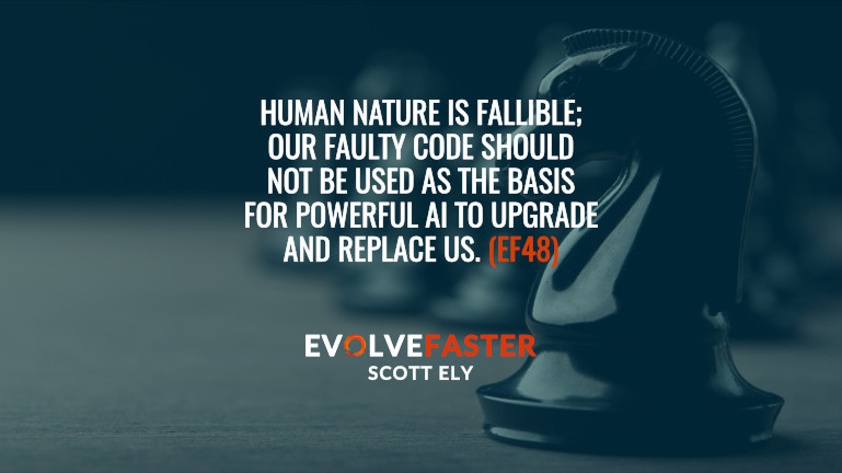 _scottely's tweet photo. (EF48) Unstable Footing: Human nature is fallible; our faulty code should not be used as the basis for powerful AI to upgrade and replace us.

https://t.co/uhOXrUomQ7

#AI #future #humanity #Science #tech https://t.co/apPaLYANQ1