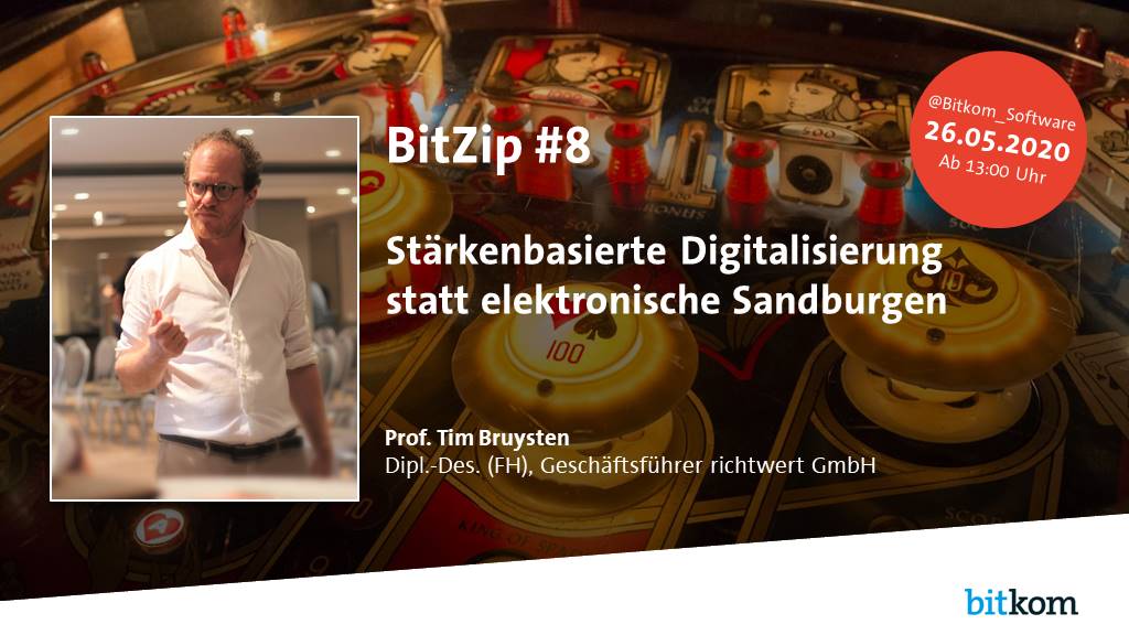 Bitkom_Software's tweet photo. Echte #Digitale #Transformation muss auf den Stärken eines Unternehmens aufbauen und Organisation, Kundenbeziehungen und Markt berücksichtigen. @timbruysten erklärt wie das klappt. In #BitZip #8 am 26.5. um 13 Uhr https://t.co/IafZJs5nft Sei dabei -> Mail an f.termer@bitkom.org https://t.co/uqyJL5ATBU