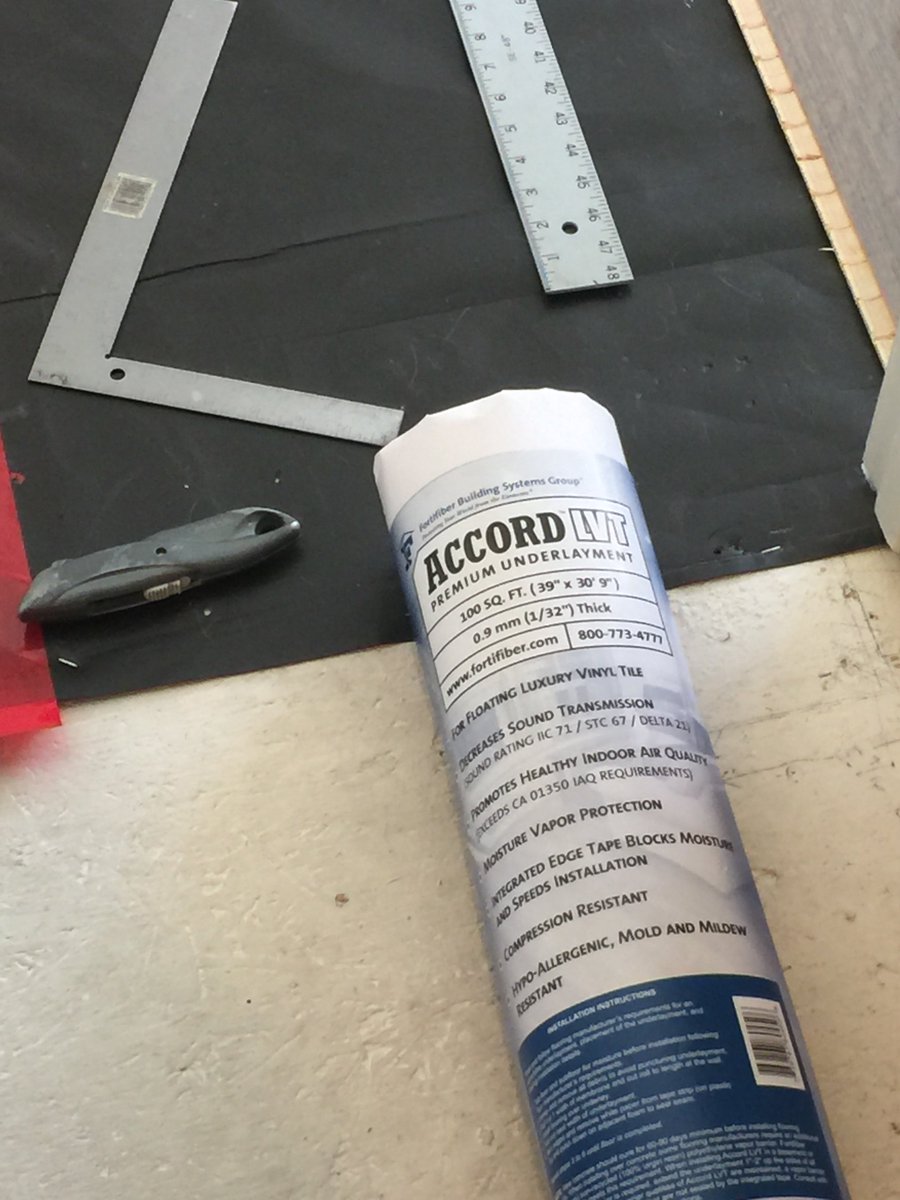 fortifiber's tweet photo. Installing luxury vinyl?  Accord LVT helps manage moisture and sound transmission, with a convenient integrated seam tape. https://t.co/NQAIuOmjrx