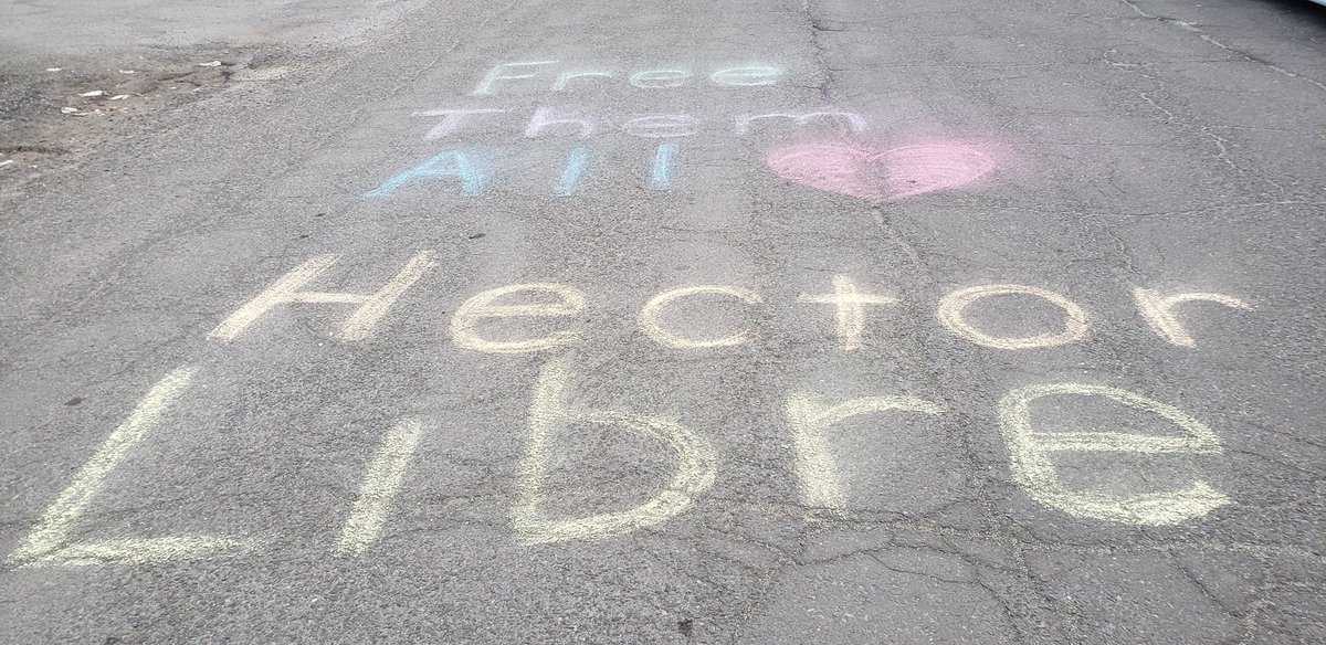 abolishICE_nynj's tweet photo. In the final hour of our Overnight Vigil protesting yesterday’s deportation of Hector, and the ongoing detention of our community members. #FreeThemAll #HectorLibre @CosechaMovement https://t.co/Lfx0vraG0D