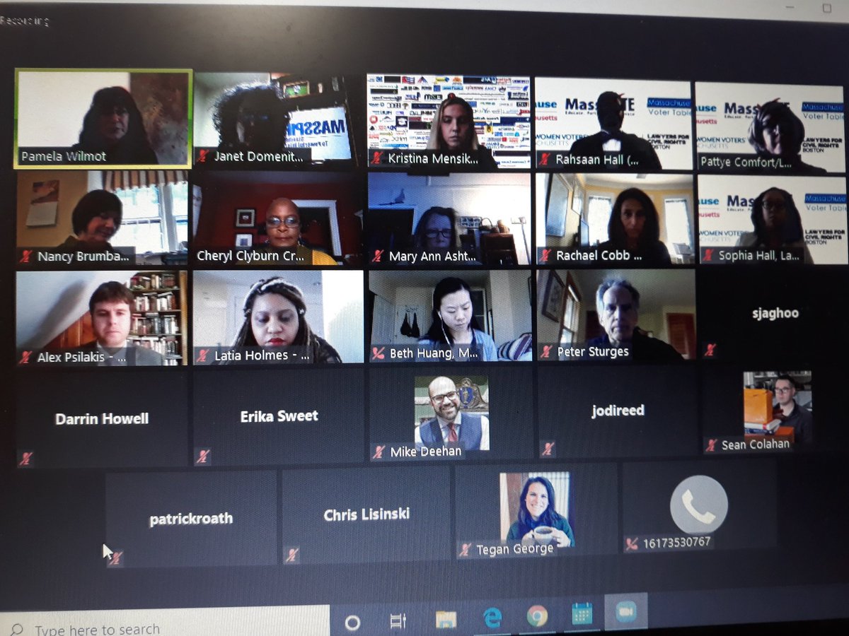 Janet_MASSPIRG's tweet photo. I guess it's old news that you can do a press conference via Zoom. But hot off the press: the bill our coalition is supporting for more #earlyvoting #VoteByMail #noexcuseabsentee HD 5075, let's go. #mapoli https://t.co/uSiFhIElFN