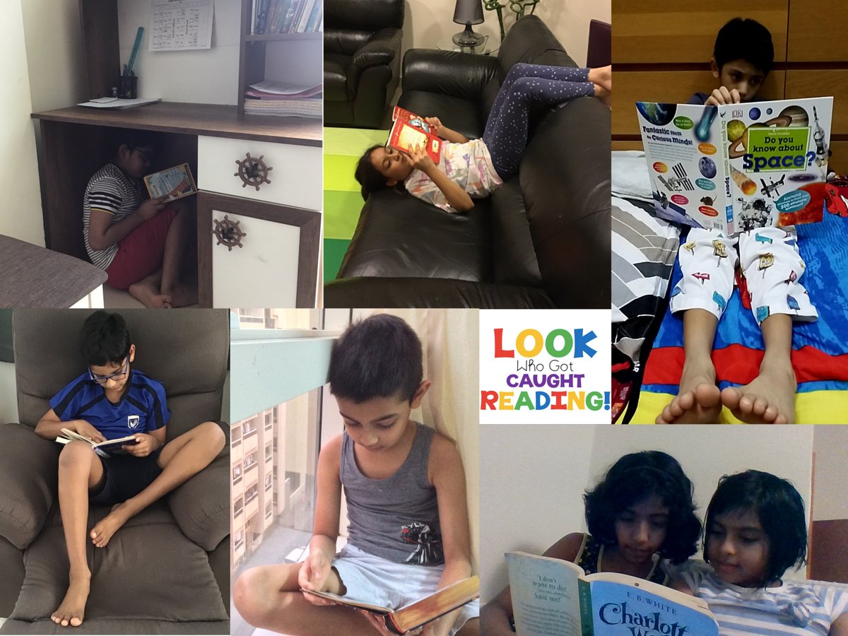 jayashrisurya's tweet photo. Grade 4's at #GemsModernAcademy #getcaughtreading Under the table...Before going to bed...Upside down like a bat...Reading together with a sibling...Look who Got #CaughtReadingGMA @rahatn @sumnasaud @parizad_parakh @cecilynaliyath @GMA_Primary @DxbModern @KNargish https://t.co/shHlVoyfVb