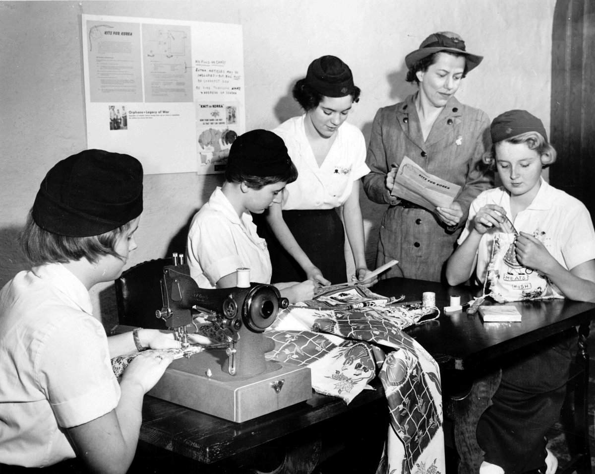 With Girl Scouts, girls learn that they can make a difference. In 1951, Girl Scout Seniors assembled "Kits for Korea." #GirlScouts #History