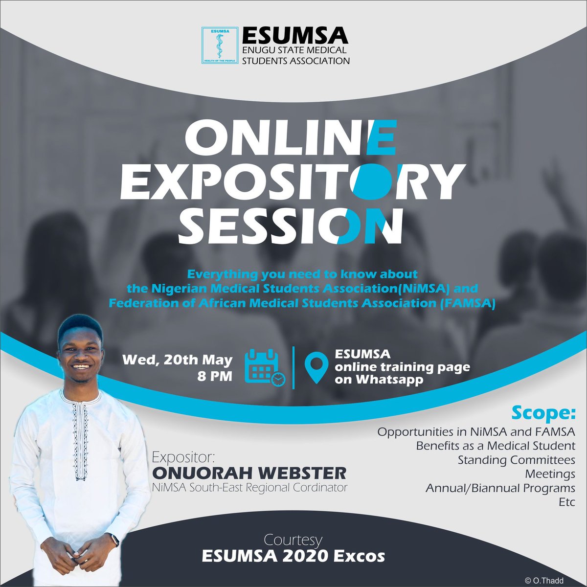 OfficialESUMSA's tweet photo. Today,we learn more about our place and role as ESUMSITES in a larger sphere; the National body;NIMSA and the Continental Body; FAMSA.
One of many programs packaged by the 2020 ESUMSA Executives.
#ESUMSA to the world!! https://t.co/ewK0wlaLj6