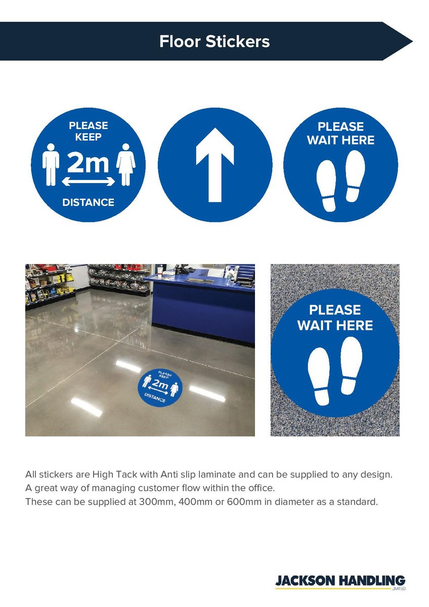 jacksonhandling's tweet photo. Helping you safely back to work, we can offer the perfect signage packages for you From Clear desk screens to Pavement signs and Bollard Covers. Contact us today for a quotation 01964 626778 sales@jacksonhandling.co.uk
#workplacesigns #deskscreen #floorstickers https://t.co/DC1RTB10Rp