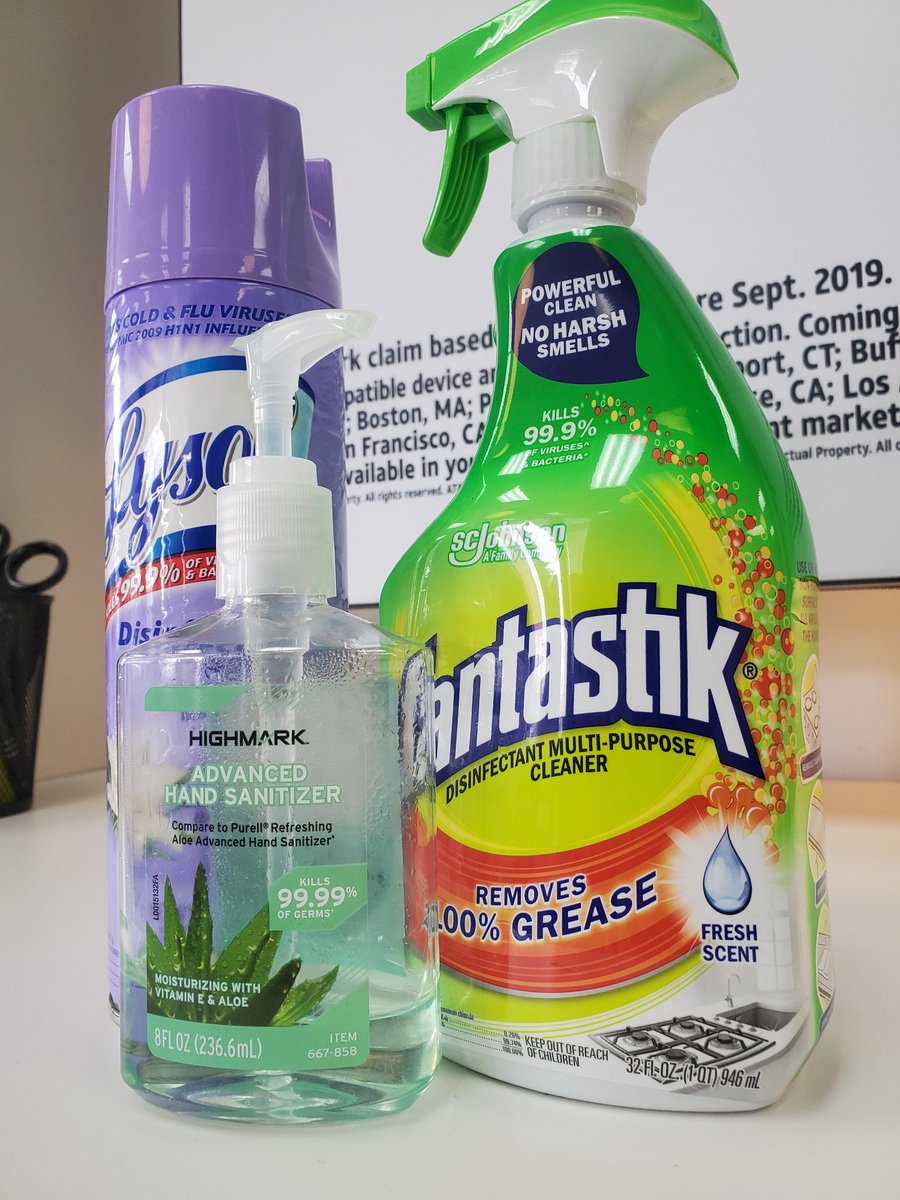 SanduskyPrime's tweet photo. No need to fear, the cleaning supplies are here! We make sure to disinfect every surface after we finish working with the previous customer. We want to keep our employees and our customers safe! #PrimeComms #Sanitize #ATT https://t.co/PEtIBdjhoO