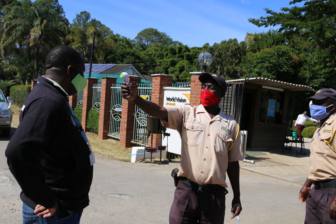 WorldVisionZim's tweet photo. Because some staff members are working from our office premises, we've increased safety measures. Using infrared thermometers our security personnel screen staff & visitors for fever at the gate. Abnormal temperature is referred for further screening
#WorldVisionInZim #COVID19 https://t.co/AUxwScF4VD