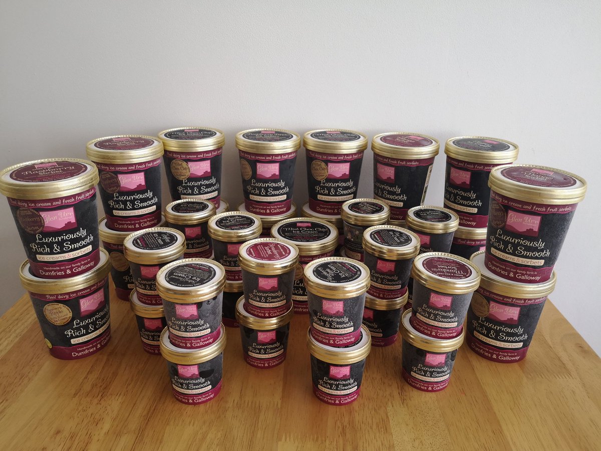 GallowaySoup's tweet photo. 🌞 ICE CREAM 🌞
Delivery from Glen Urr to replenish our ice cream stocks now the sunshine has arrived. Locally made at Haugh of Urr #shoplocal #gallowaysoup https://t.co/UCnckCE05m