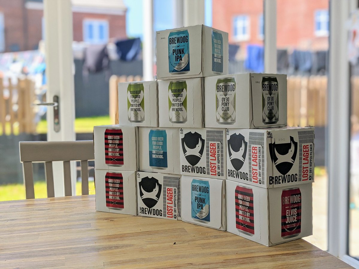 robjpollard's tweet photo. When your business partner @BRUMMIE_PJ surprises you with 48 cans of @BrewDog to say thank you for all of your work! Landed on a day like today too! @LightboxLife #emotional #Bromance #business #heatwave #lockdown2020 #Birmingham https://t.co/lObkVQemCI